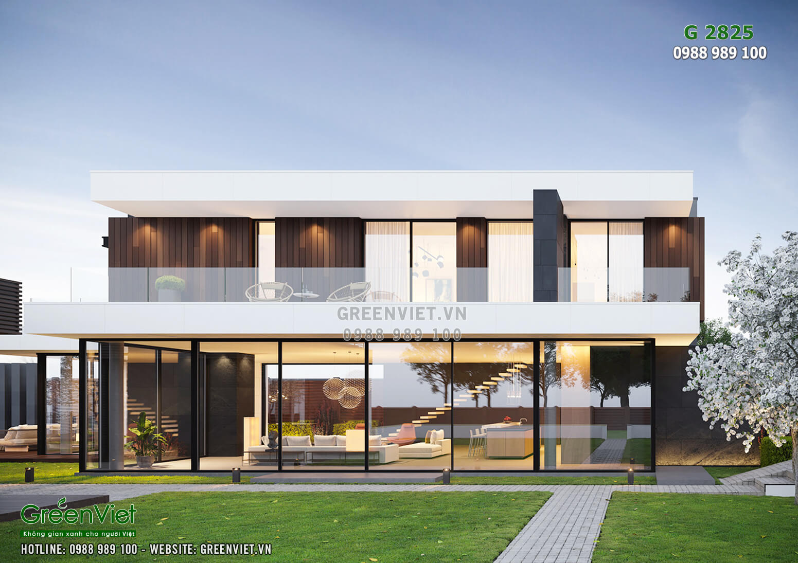 Không gian mở được ưu tiên trong thiết kế villa đẹp hiện đại - G2825