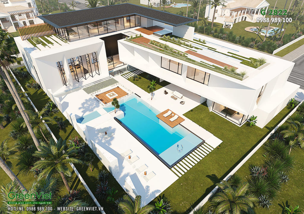 Thiết kế villa đẹp hiện đại view biển Greenviet 2822