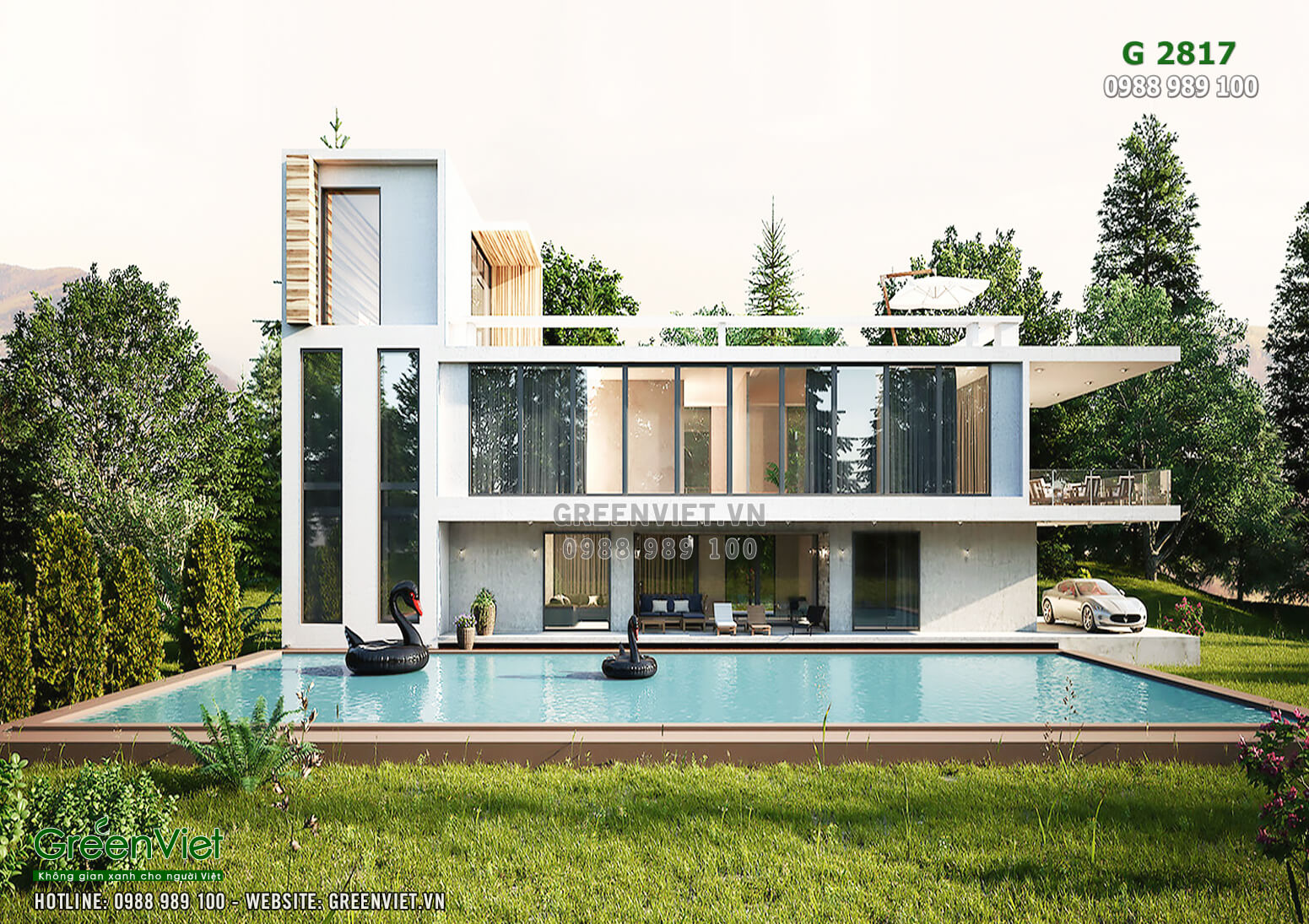Hình ảnh: Toàn bộ khung cảnh ý tưởng thiết kế villa nghỉ dưỡng đẹp có hồ bơi