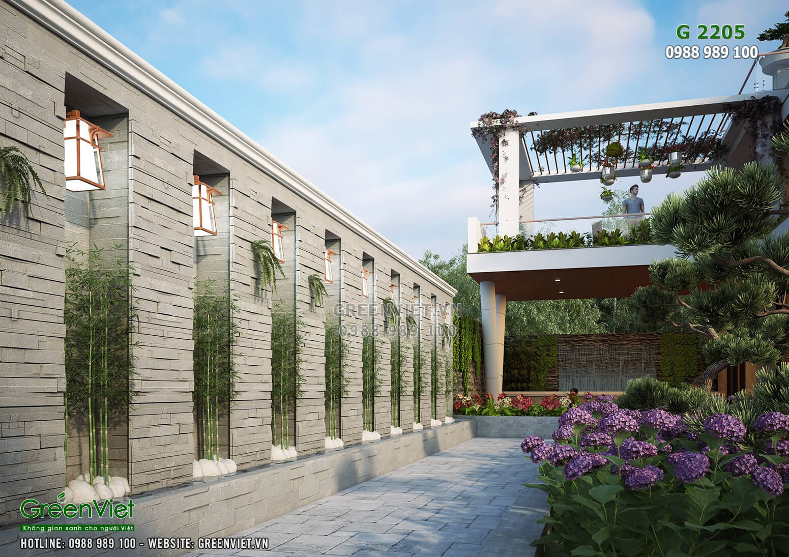 Hình ảnh: Thiết kế sân vườn đẹp cho villa hiện đại - G2205