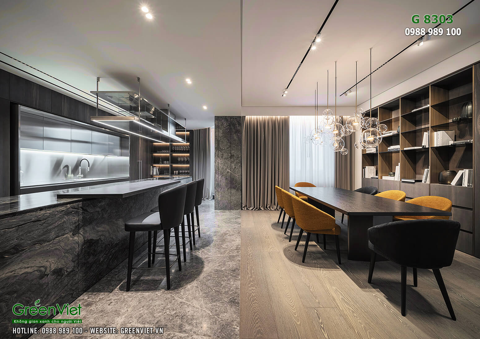 Hình ảnh: Không gian phòng bếp - Thiết kế nội thất biệt thự cao cấp